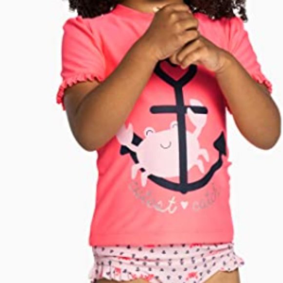 Pink/Navy, Stripe 2-Piece Assorted Rashguard Sets